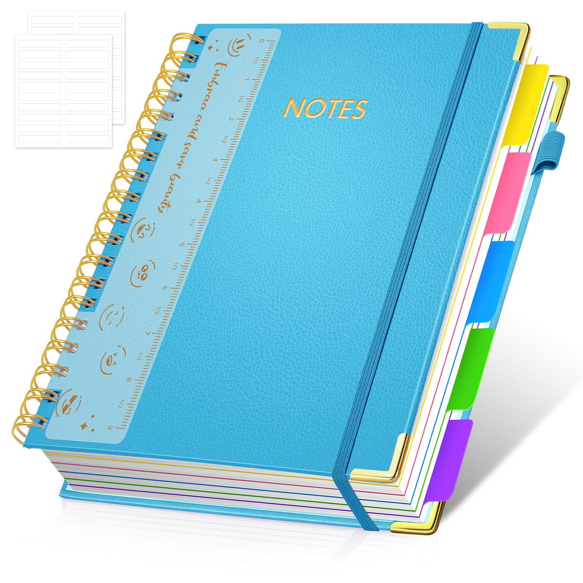 Hardcover Multi Subject Spiral Notebook with Tabs, Large B5 for Work