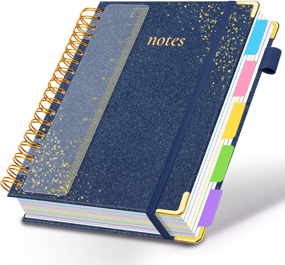 Hardcover Spiral Notebook with Tabs & Dividers, 8"x10" 5 Subject