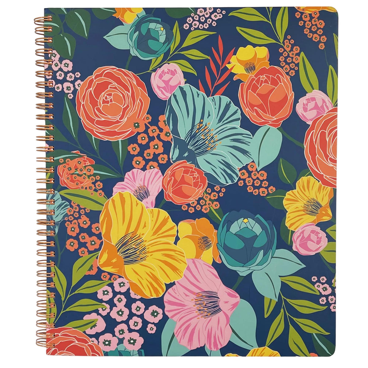 Steel Mill & Co. Cute Floral Large Spiral Notebook, Orange Flower