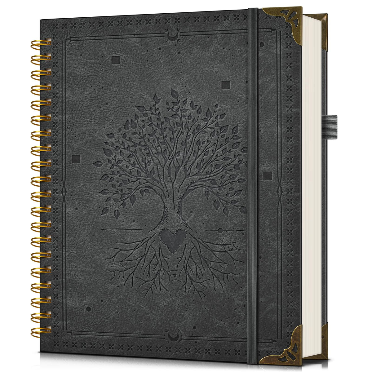 dilitego Leather Spiral Notebook Journal 8.5 x 11, Large A4 Hardcover Spiral Notebooks College Ruled, 100 GSM Thick Journals for Writing, 200 Pages Lined Vintage Journal for Women Men, Brown
