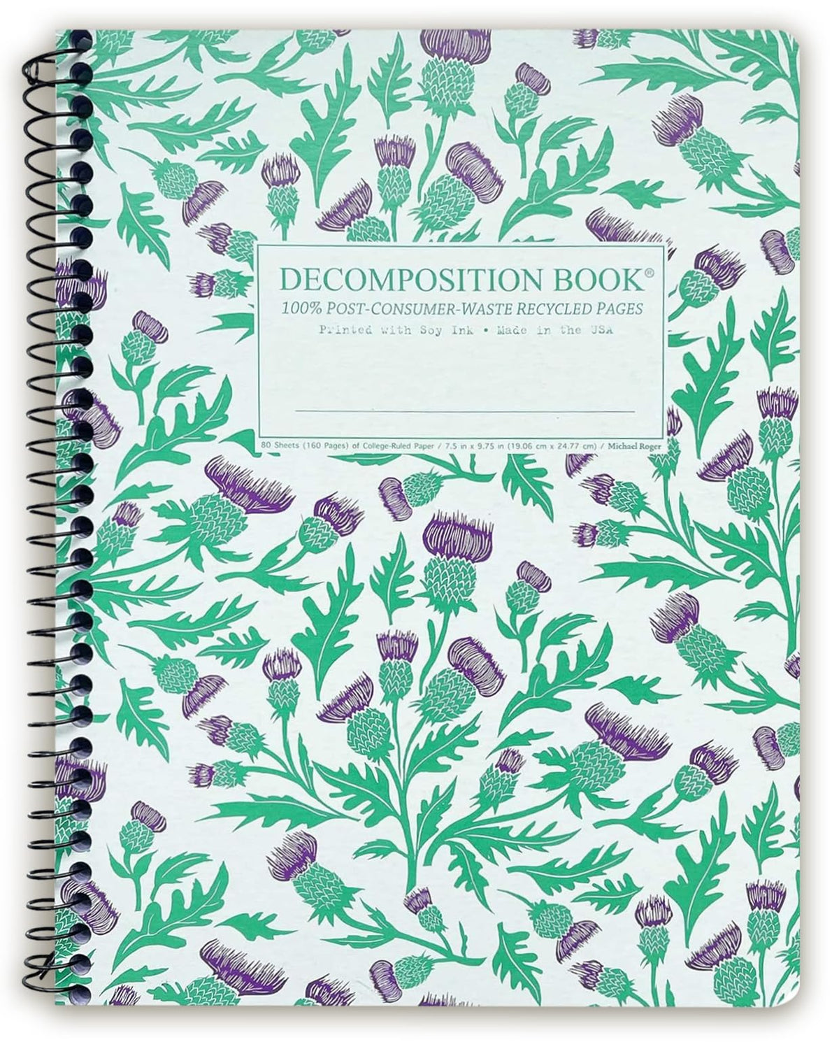 Decomposition Bluebells College Ruled Spiral Notebooks – 9.75 x 7.5 Journal with 160 Lined Pages – Notebooks for School Supplies, Home & Office – 100% Recycled Paper – Made in USA