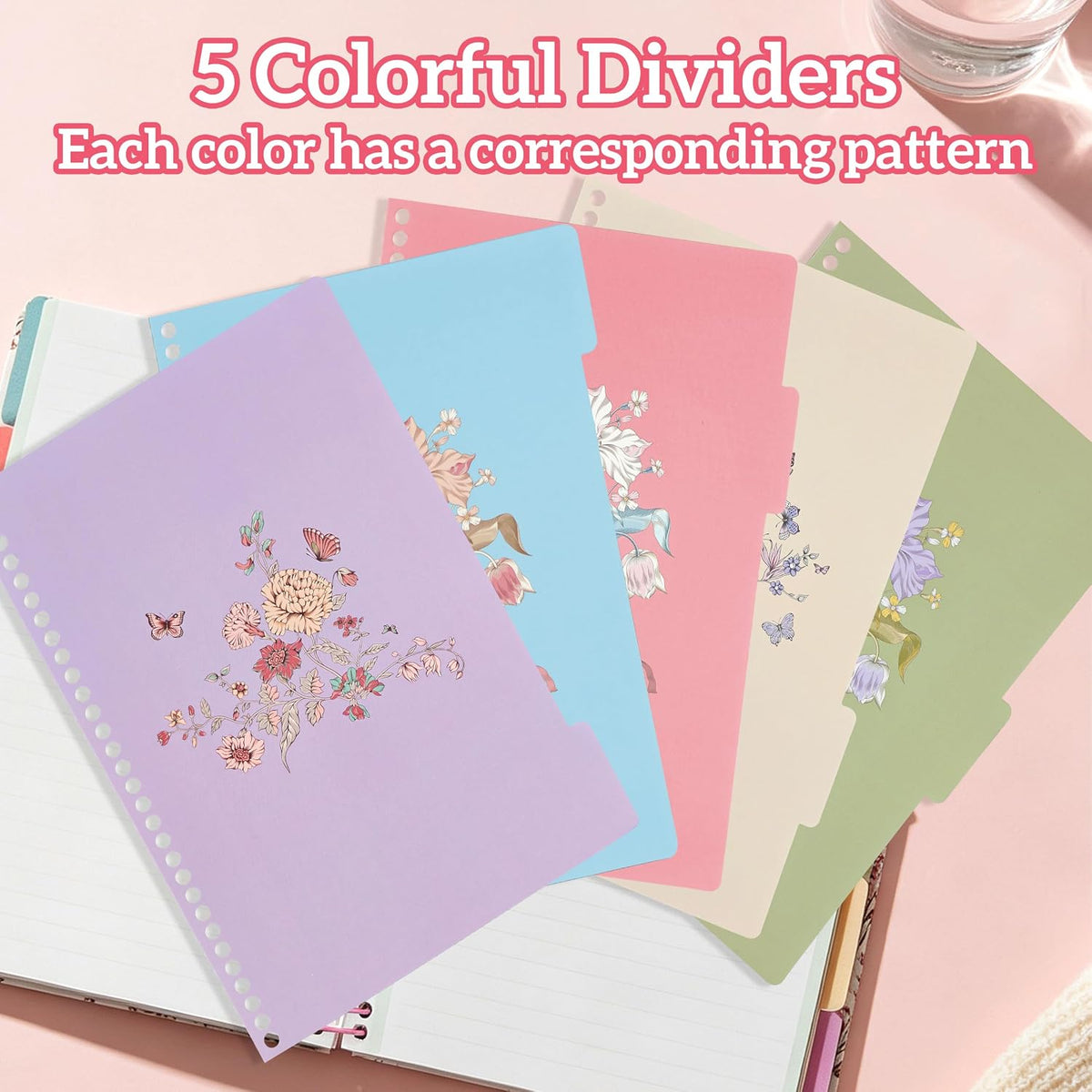 5 Subject Notebook College Ruled,B5 Spiral Lined Notebook with Dividers,240 Pages 100GSM Thick Spiral Writing Journal for Women,B5 Notebooks for School Office,7"*10",Purple