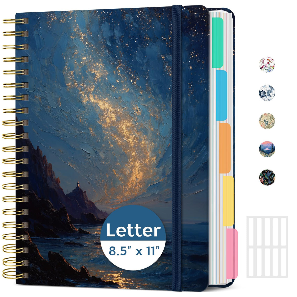 Taja Spiral Notebooks for Work 5 Subject Notebook with Removable Dividers