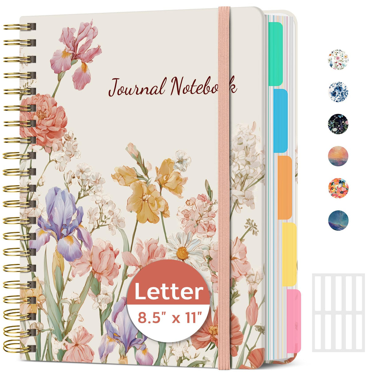 Taja Spiral Notebooks for Work 5 Subject Notebook with Removable Dividers