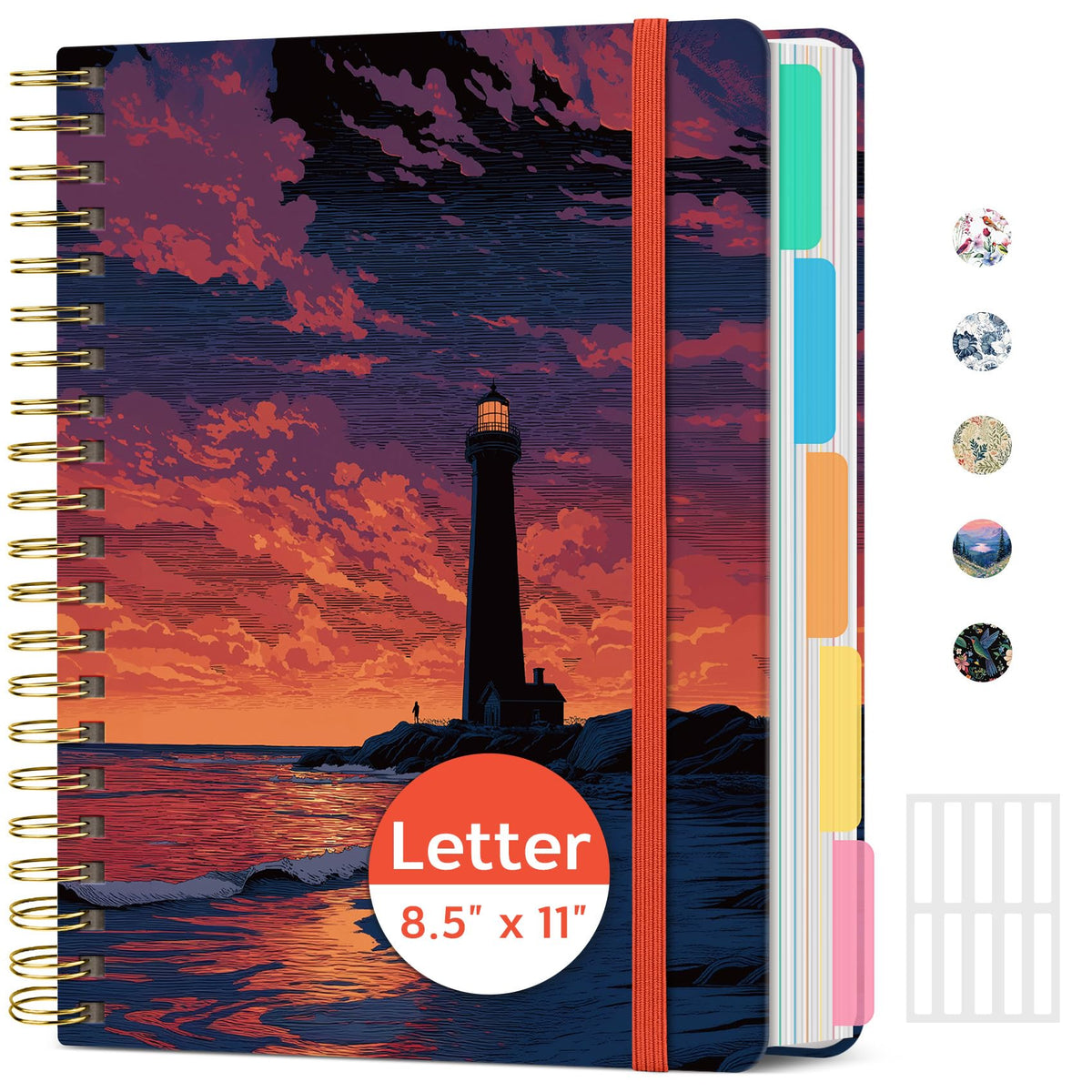 Taja Spiral Notebooks for Work 5 Subject Notebook with Removable Dividers