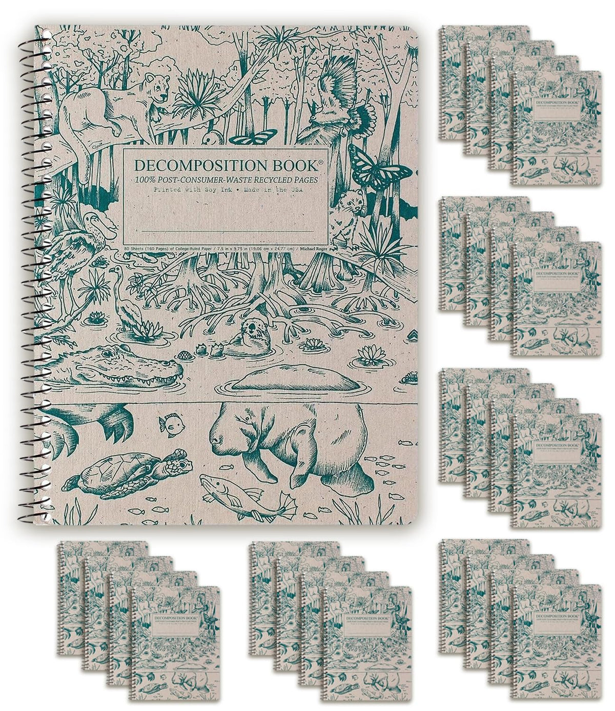 Decomposition Bluebells College Ruled Spiral Notebooks – 9.75 x 7.5 Journal with 160 Lined Pages – Notebooks for School Supplies, Home & Office – 100% Recycled Paper – Made in USA