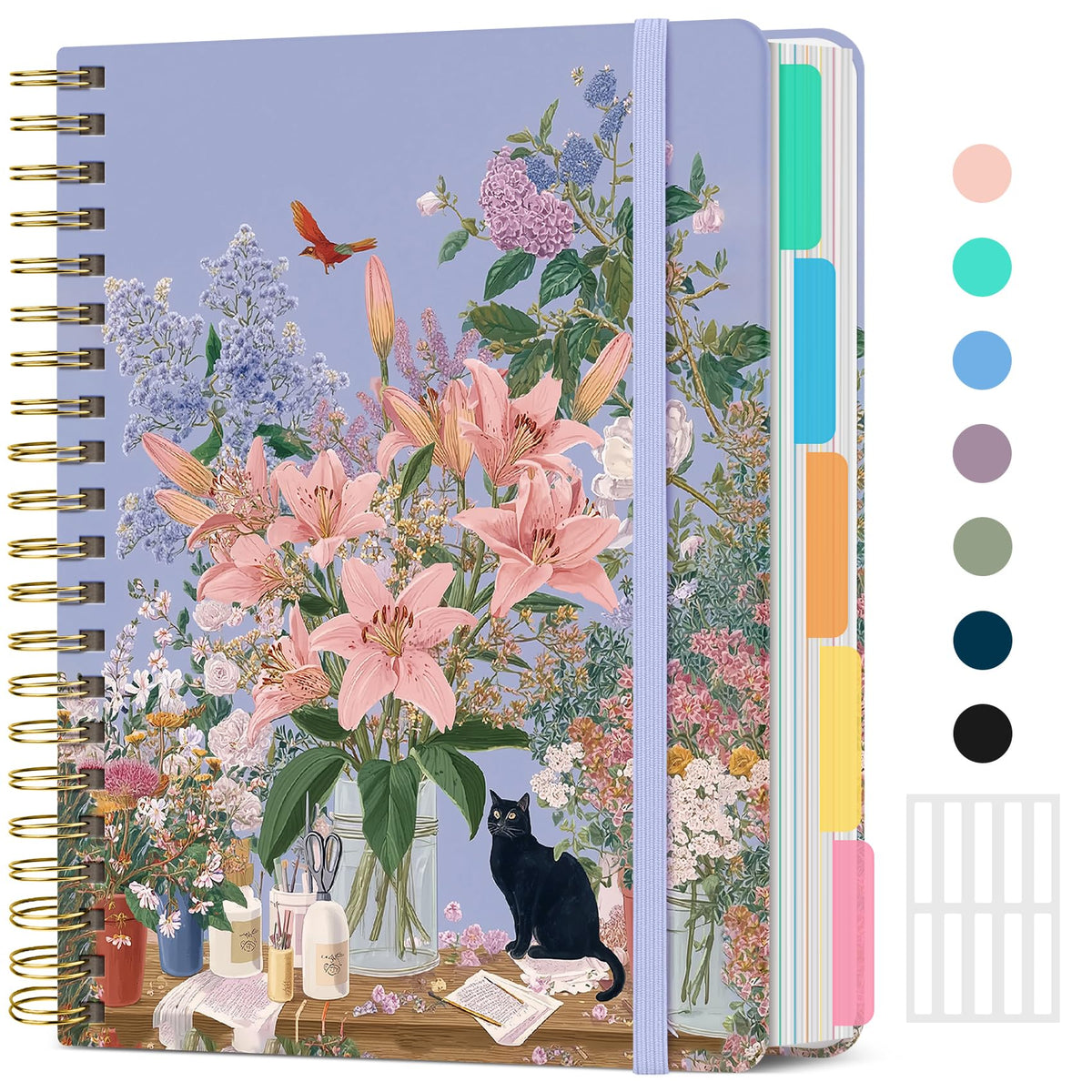 Taja Spiral Notebooks for Work 5 Subject Notebook with Removable Dividers