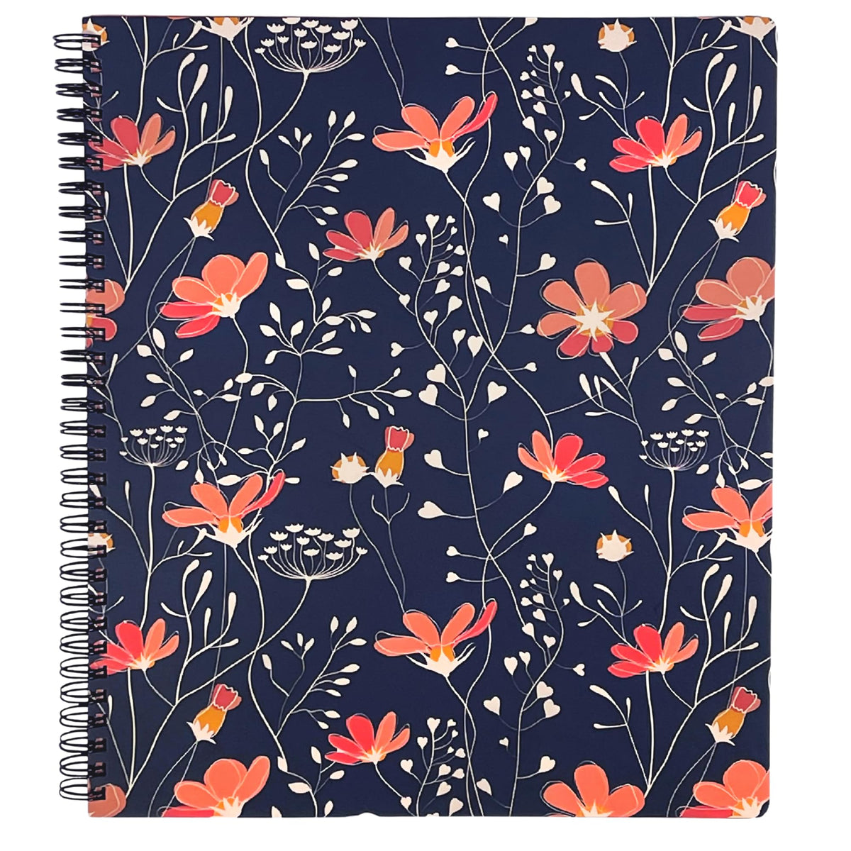 Steel Mill & Co. Cute Floral Large Spiral Notebook, Orange Flower