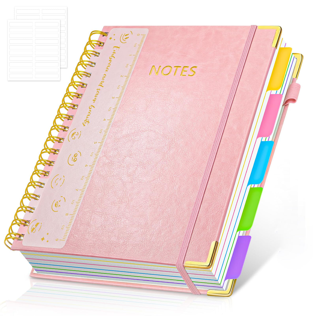 Hardcover Multi Subject Spiral Notebook with Tabs, Large B5 for Work