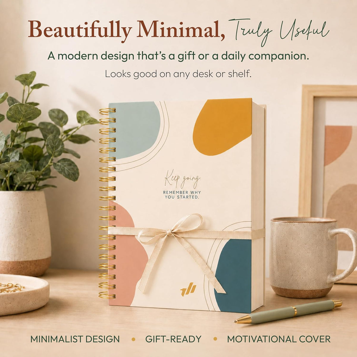 300-Page Hard Cover Notebook with Affirmations - B5 Spiral Bound