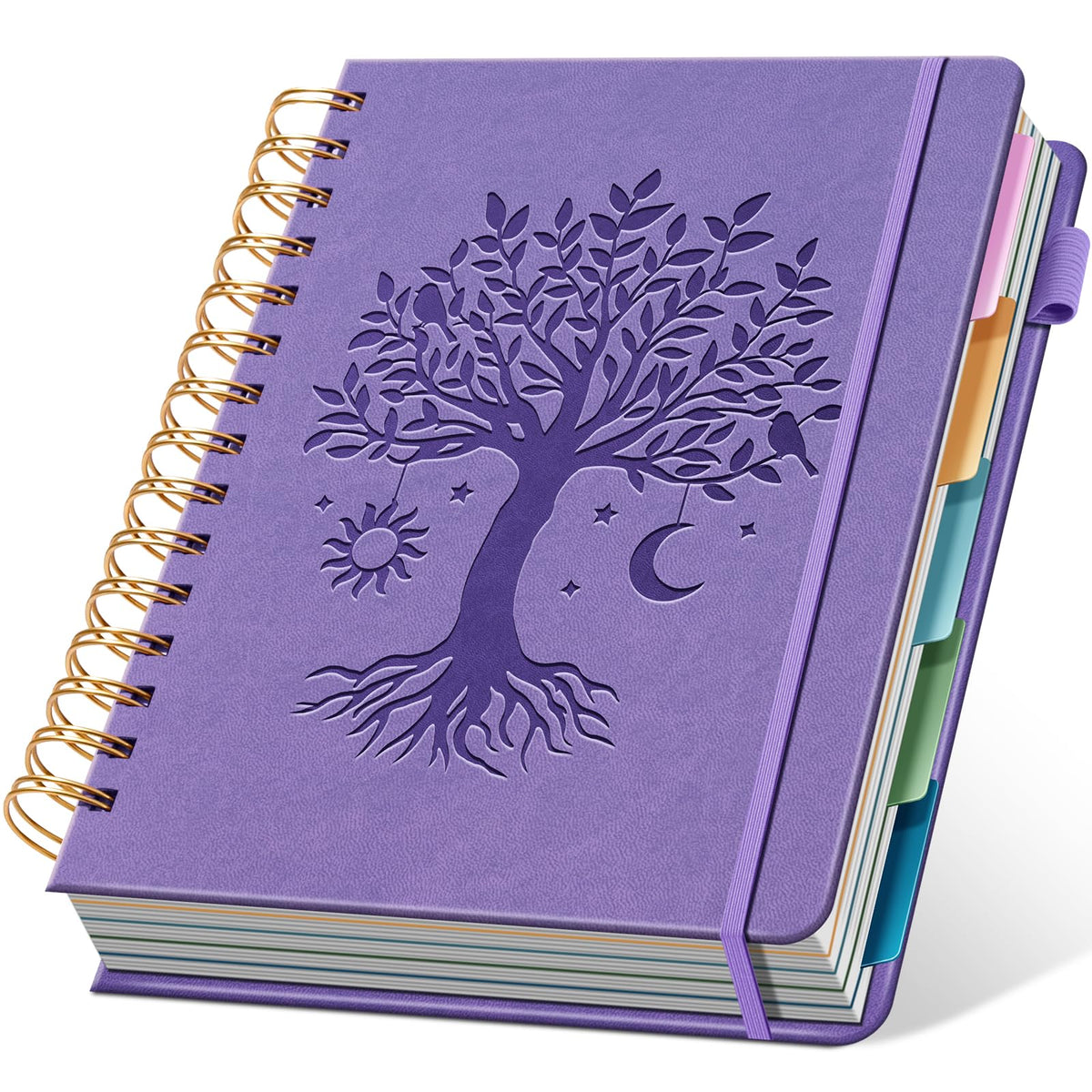 Ovesmusl 5-Subject Hardcover Spiral Notebook, 8.5" x 11", College Ruled