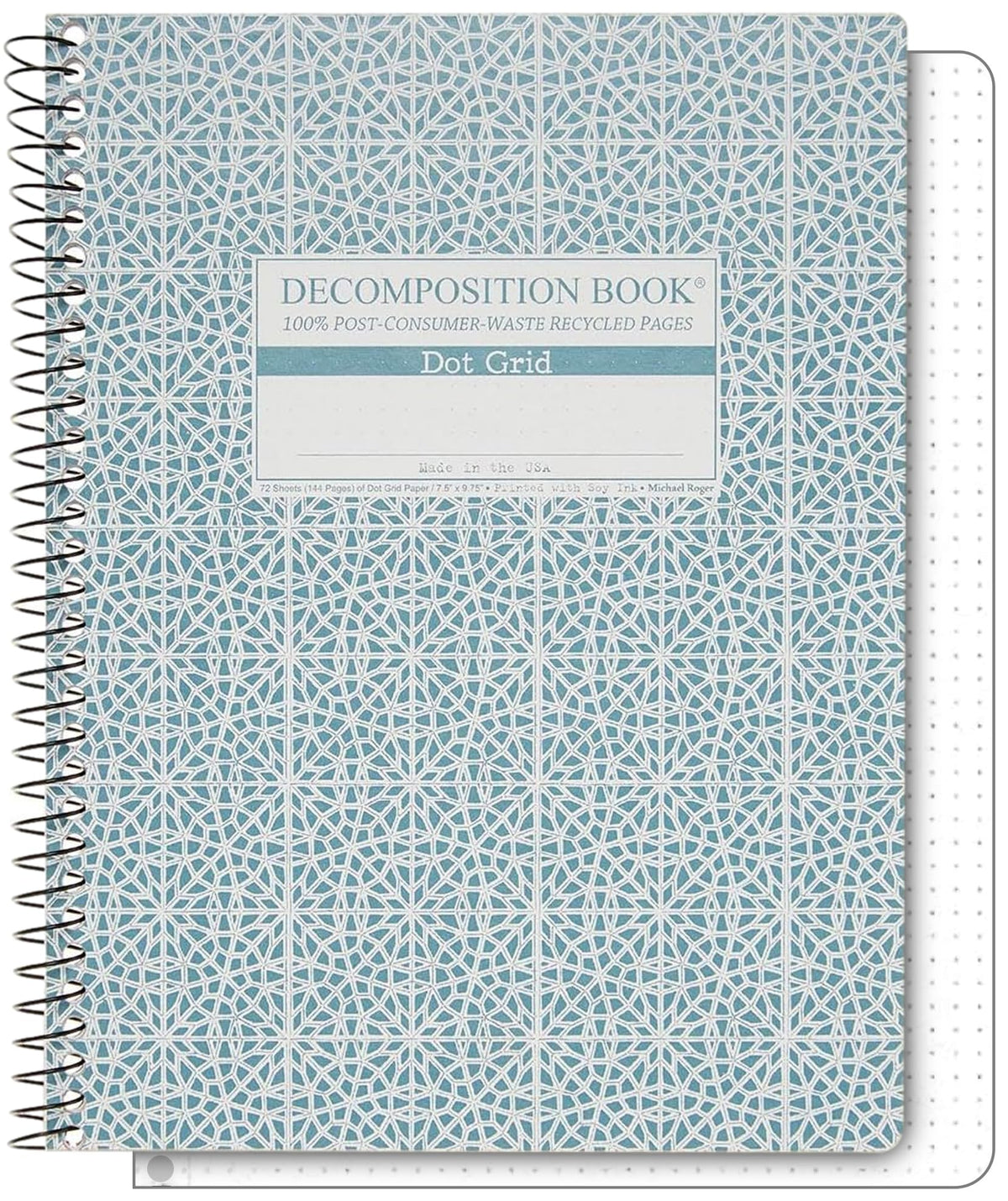 Decomposition Bluebells College Ruled Spiral Notebooks – 9.75 x 7.5 Journal with 160 Lined Pages – Notebooks for School Supplies, Home & Office – 100% Recycled Paper – Made in USA
