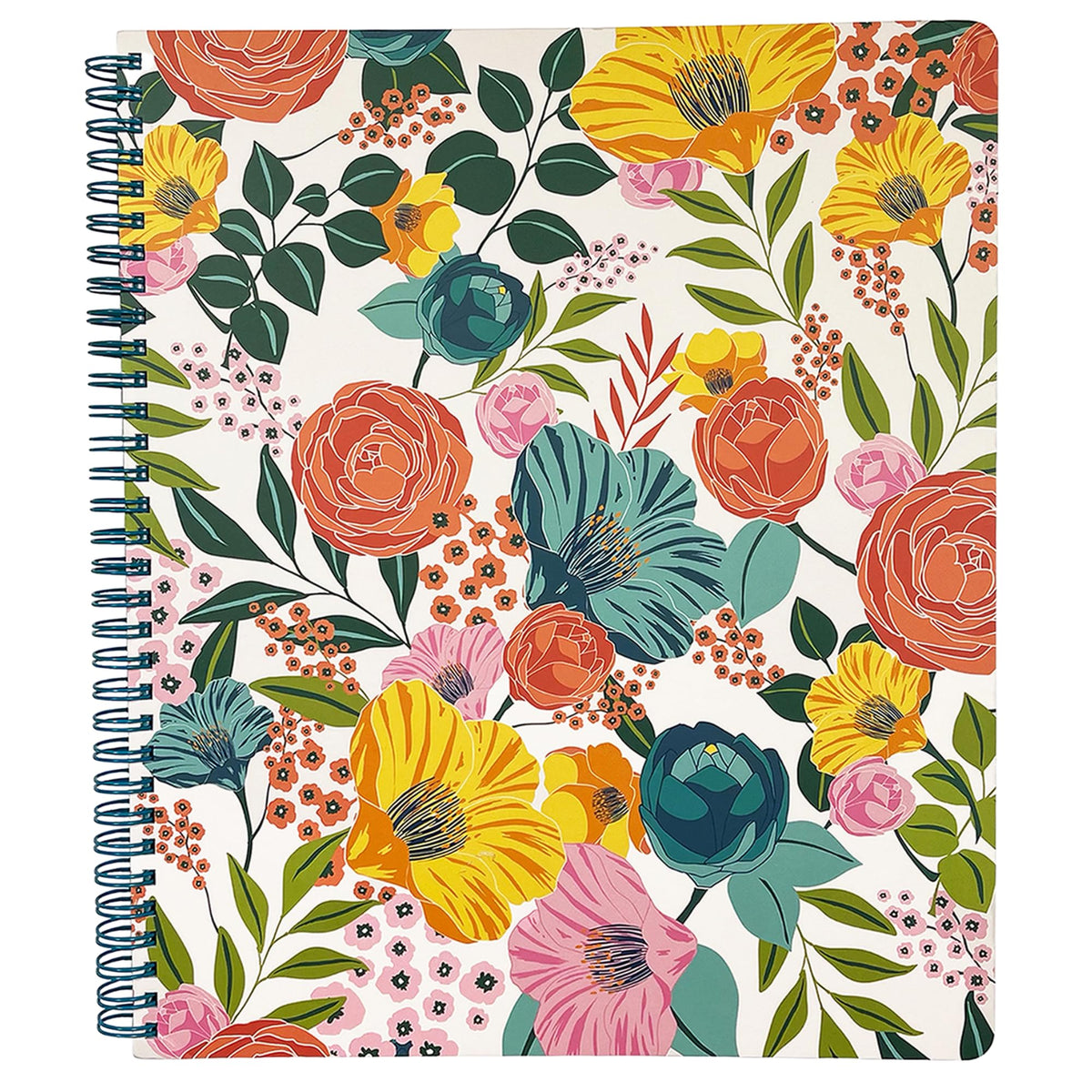 Steel Mill & Co. Cute Floral Large Spiral Notebook, Orange Flower