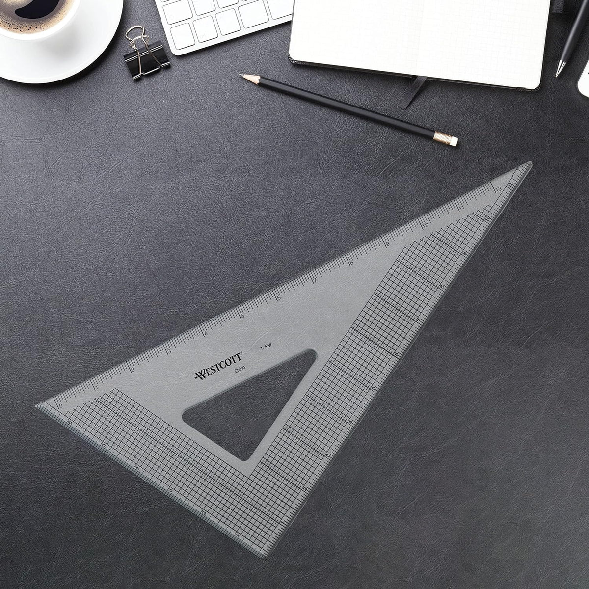 Westcott Grid Triangle, 12", 30/60 Degree, Transparent (T-5M)