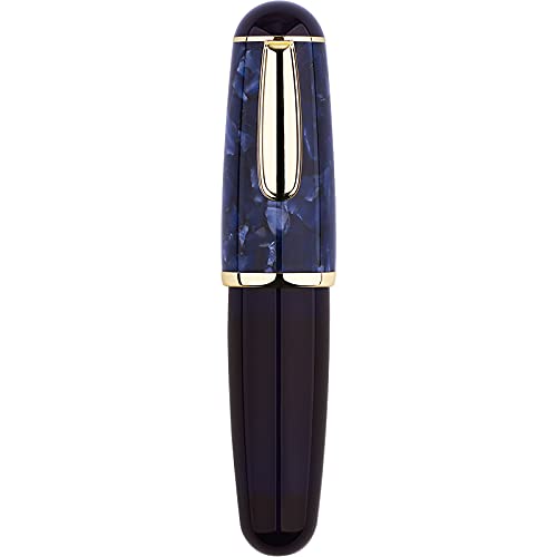 Lanxivi Majohn Q1 Fountain Pen Bent Nib Fude Pen, Little Fat Man Transparent Eyedropper Filling Pocket Pen Large Capacity