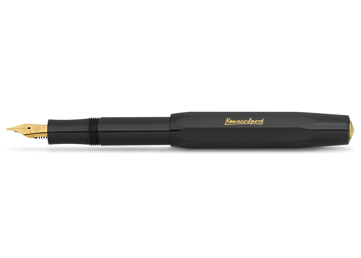 Kaweco CLASSIC SPORT Fountain Pen Red with 23 Carat Gold-Plated Steel Nib and Iridium Tip for Ink Cartridges I Sport Fountain Pen 13 cm I Nib: F (Fine)