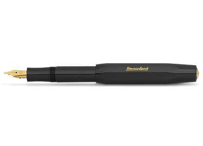 Kaweco CLASSIC SPORT Fountain Pen Green with 23 Carat Gold-Plated Steel Nib and Iridium Tip for Ink Cartridges I Sport Fountain Pen 13 cm I Nib: F (Fine)