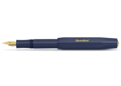 Kaweco CLASSIC SPORT Fountain Pen Green with 23 Carat Gold-Plated Steel Nib and Iridium Tip for Ink Cartridges I Sport Fountain Pen 13 cm I Nib: F (Fine)
