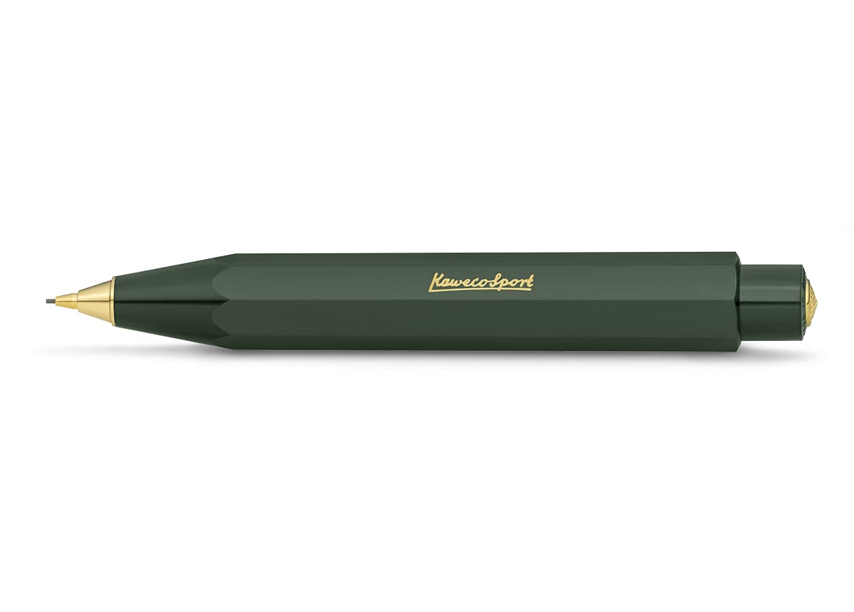 Kaweco CLASSIC SPORT Fountain Pen Green with 23 Carat Gold-Plated Steel Nib and Iridium Tip for Ink Cartridges I Sport Fountain Pen 13 cm I Nib: F (Fine)