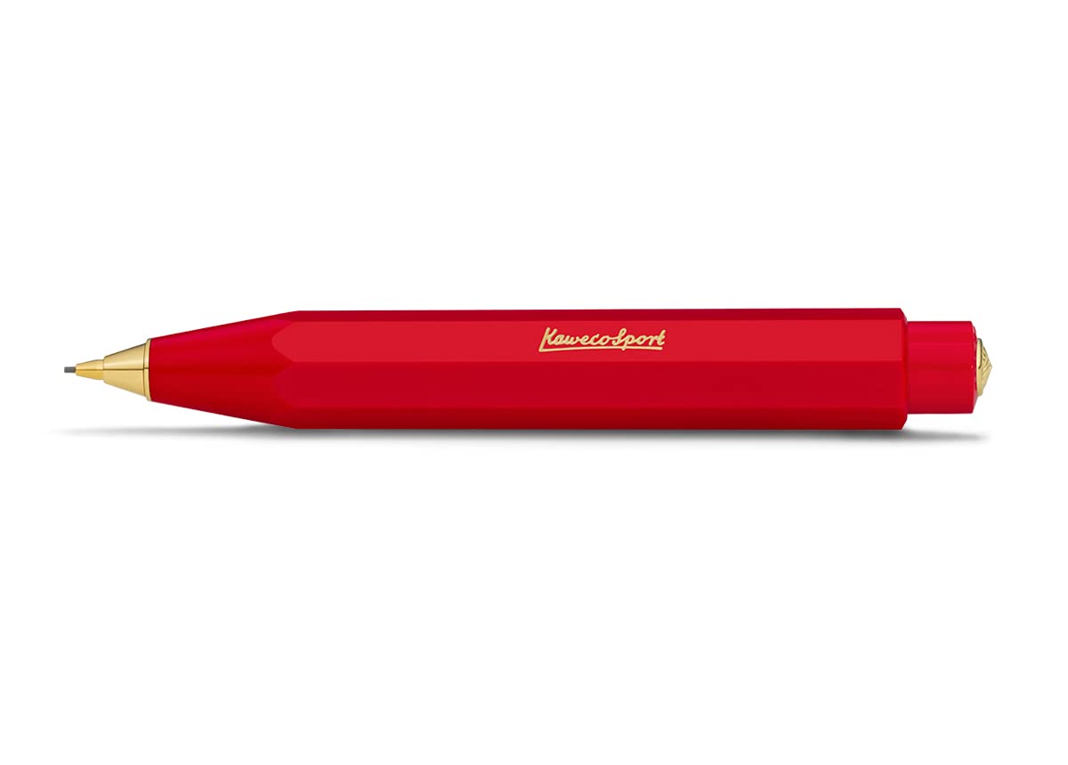 Kaweco CLASSIC SPORT Fountain Pen Red with 23 Carat Gold-Plated Steel Nib and Iridium Tip for Ink Cartridges I Sport Fountain Pen 13 cm I Nib: F (Fine)