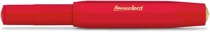 Kaweco CLASSIC SPORT Fountain Pen Red with 23 Carat Gold-Plated Steel Nib and Iridium Tip for Ink Cartridges I Sport Fountain Pen 13 cm I Nib: F (Fine)