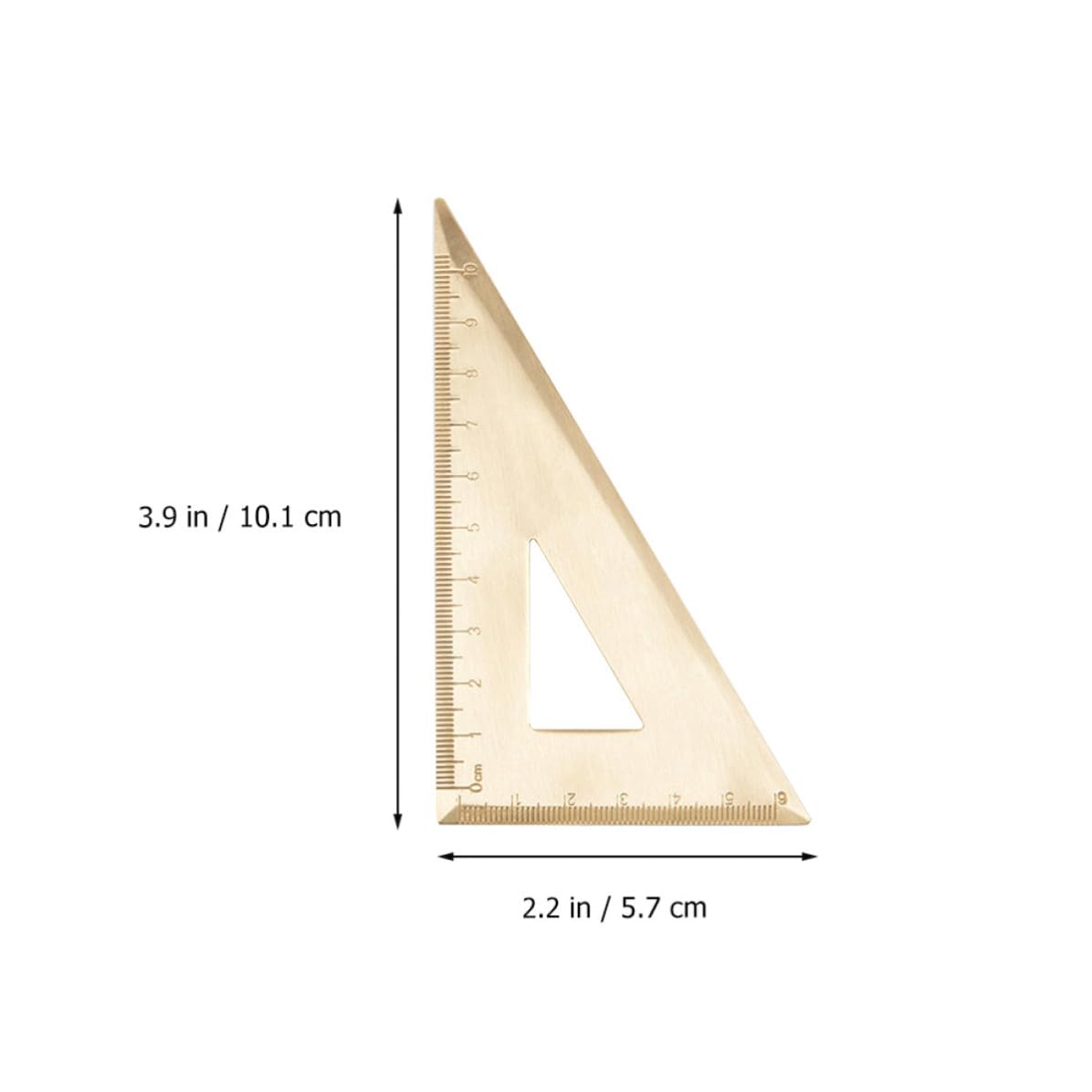 Brass Protractor Set with Triangle Ruler for Geometry Drawing Tools