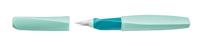Pelikan Twist Fountain Pen with 1 Ink Cartridge, Medium Nib, Silver, Boxed (947101)