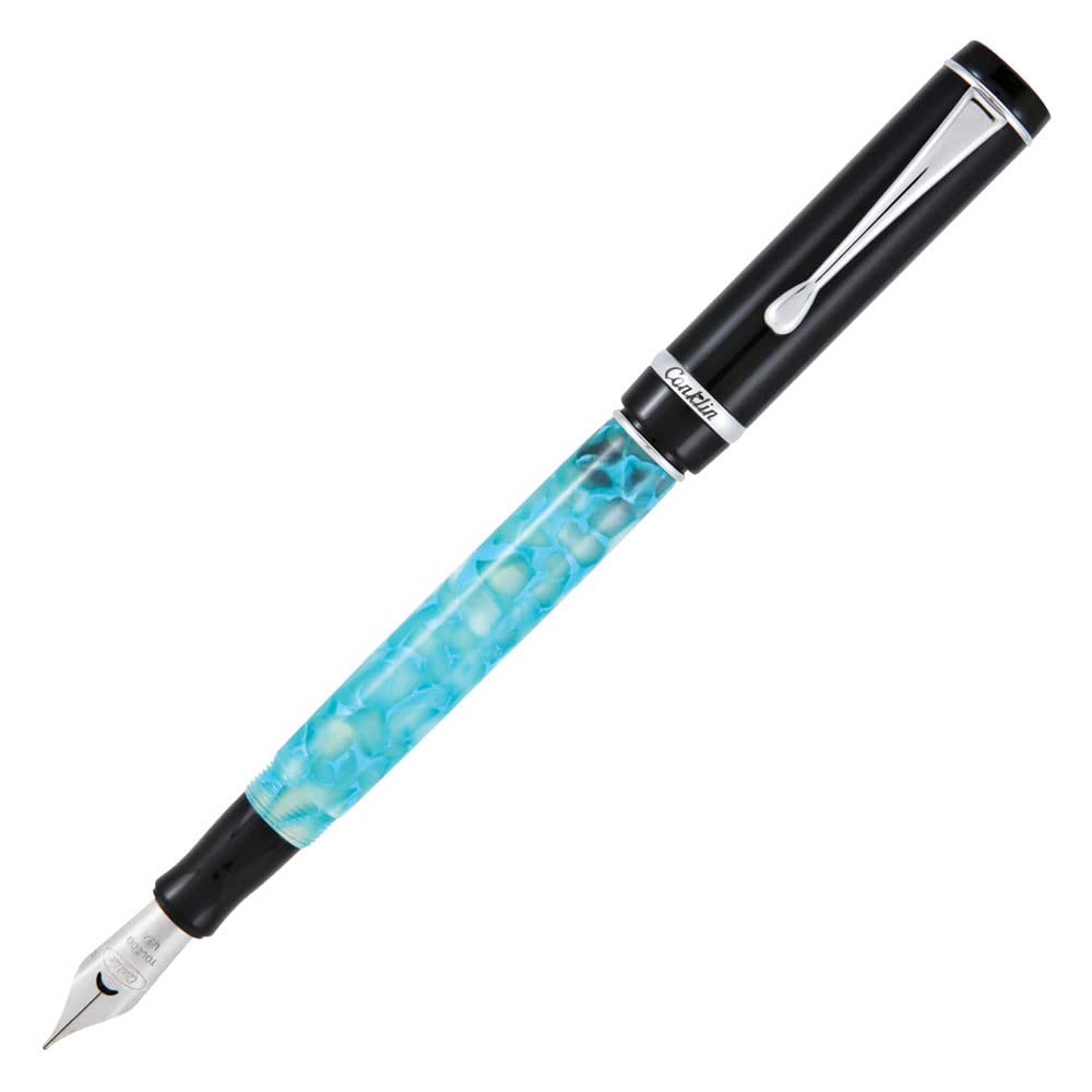 Conklin Duragraph Fountain Pen Ice Blue - Fine Nib, Elegant Writing Instrument with Cool Blue Finish