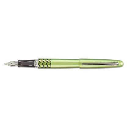 PILOT MR Retro Pop Collection Fountain Pen in Gift Box, Purple Barrel with Elipse Accent, Medium Point Stainless Steel Nib, Refillable Black Ink (91444)