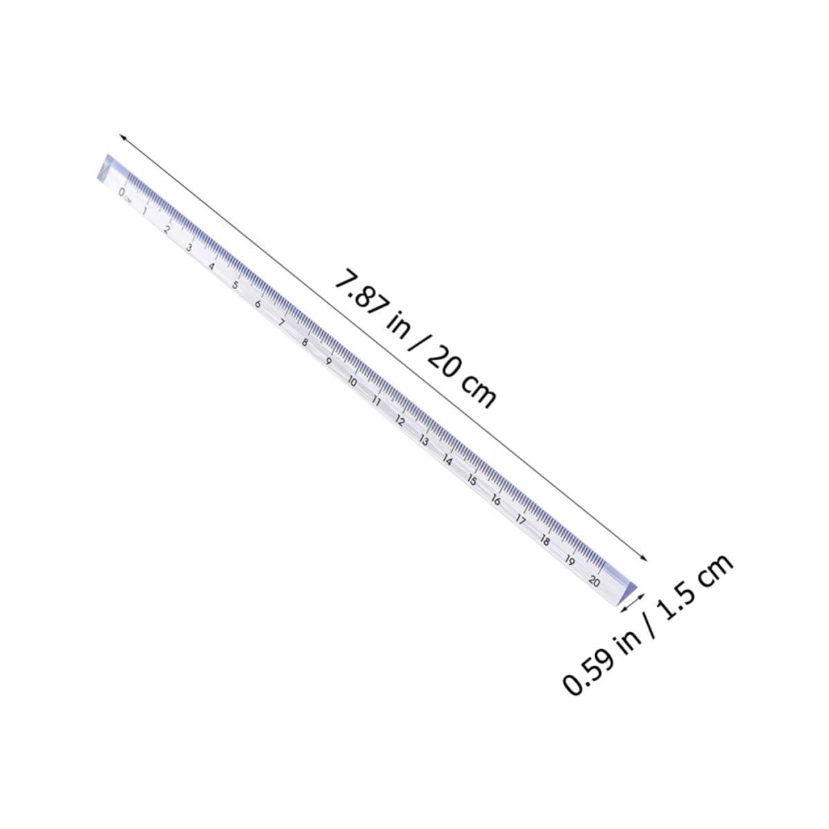 Triangular Ruler 20cm 10 Piece Plastic Set for Drafting Practice