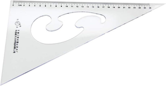Utoolmart Triangle Ruler Set, 30cm / 11.8-inch Plexiglass Right Angle Ruler,Aluminum Alloy Triangular Ratio Scale Ruler, Measuring Tool for Drafting Drawing Learning Math Geometry Ruler 1 Pcs