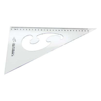 Utoolmart Triangle Ruler Set, 30cm / 11.8-inch Plexiglass Right Angle Ruler,Aluminum Alloy Triangular Ratio Scale Ruler, Measuring Tool for Drafting Drawing Learning Math Geometry Ruler 1 Pcs