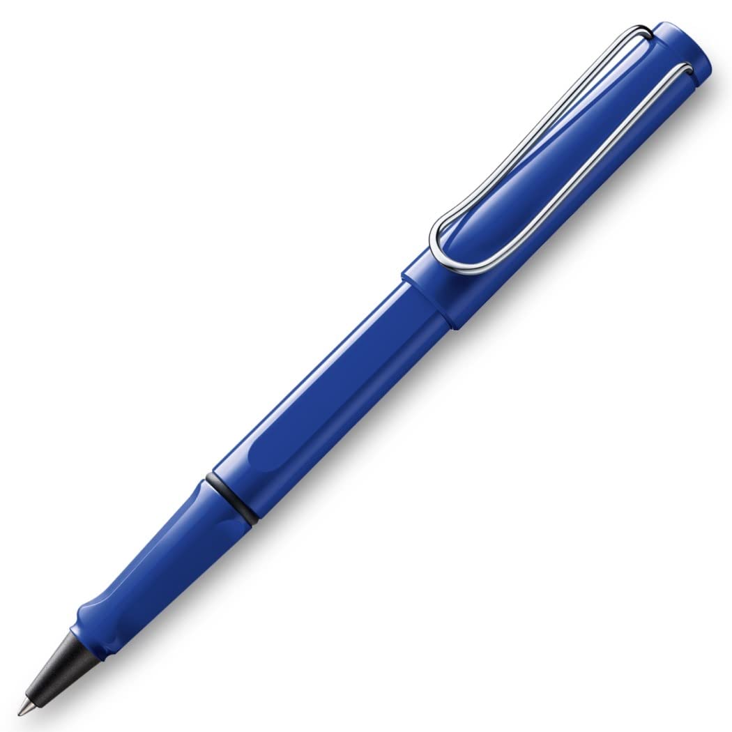 LAMY safari blue - Fountain Pen with ergonomic grip & polished steel nib in size F - ideal for any Writing & Calligraphy - including LAMY T 10 blue cartridge - Right-Handed