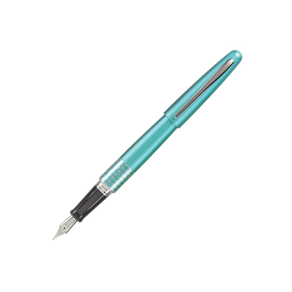 PILOT MR Retro Pop Collection Fountain Pen in Gift Box, Purple Barrel with Elipse Accent, Medium Point Stainless Steel Nib, Refillable Black Ink (91444)