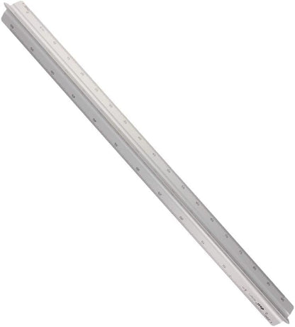 Utoolmart Triangular Ratio Scale Ruler Set,30cm / 11.8-inch Architectural Scale,Aluminum Alloy Ruler, Measuring Tool for Architects, Engineers, Draftsman and Students Silver 1 Pcs