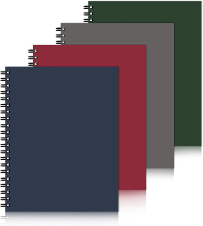 Lined Spiral Notebook 8.5"x11" 4 Pack Hardcover Journal 100GSM