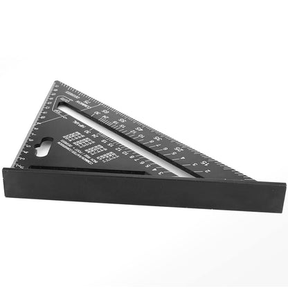 7Inch Triangle Ruler Measurement Tool Aluminium Alloy Carpenter Set Square Angle Woodworking Tools Try Square Triangular Metric Imperial (Metric)