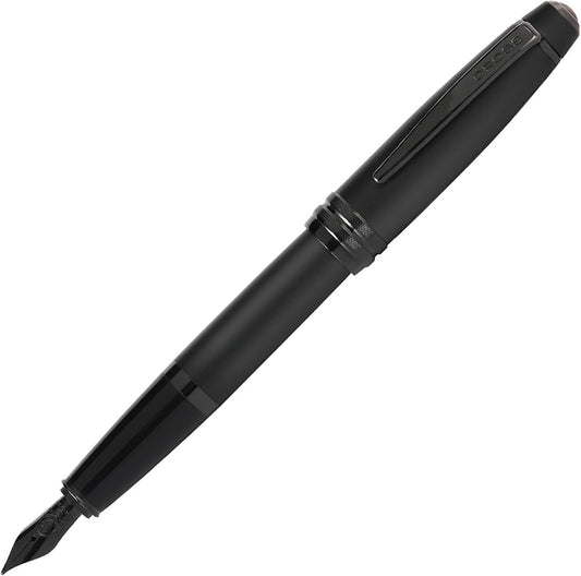 Cross Bailey Matte Black Lacquer Fine Nib Fountain Pen, Black Ink