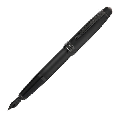 Cross Bailey Matte Black Lacquer Fine Nib Fountain Pen, Black Ink