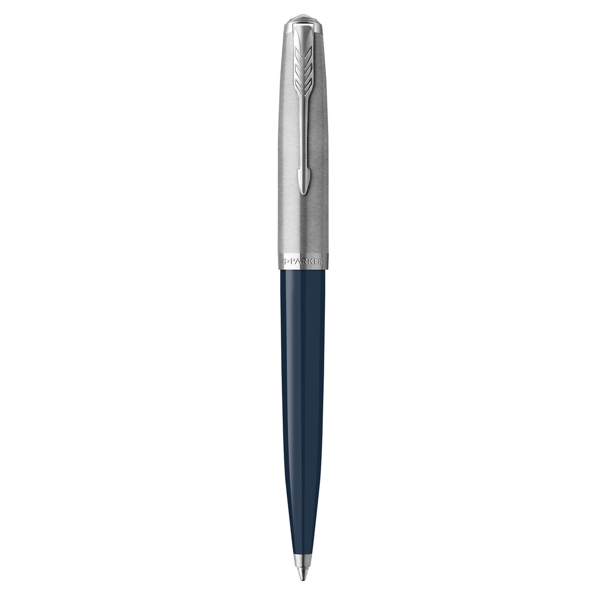 Parker 51 Fountain Pen, Midnight Blue Barrel, Chrome Trim, Fine Nib, Black Ink Cartridge, Gift Box
