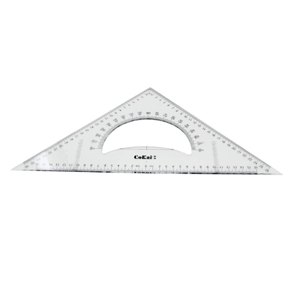 Heyiarbeit 35CM Large Triangle Ruler Square Set Plastic Triangular Scale Architectural Ruler for Students Homeschoolers Architects Engineers 1pcs