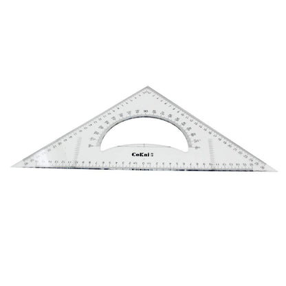 Heyiarbeit 35CM Large Triangle Ruler Square Set Plastic Triangular Scale Architectural Ruler for Students Homeschoolers Architects Engineers 1pcs