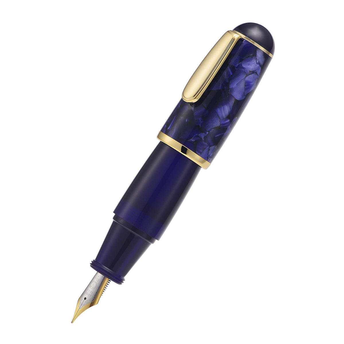 Lanxivi Majohn Q1 Fountain Pen Bent Nib Fude Pen, Little Fat Man Transparent Eyedropper Filling Pocket Pen Large Capacity