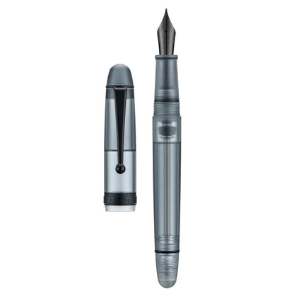 Asvine V126 Vacuum Filling Fountain Pen Extra Fine Nib, Transparent Clear Acrylic, Large-Capacity with Gift Case