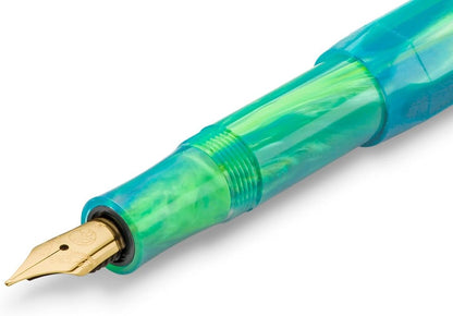 Kaweco COLLECTION Fountain Pen Marble Ocean I Premium Fountain Pen with Steel Nib for Ink Cartridges in Deep Cerulean Blue I Exclusive Pen 12.7 cm I Nib: F (Fine)