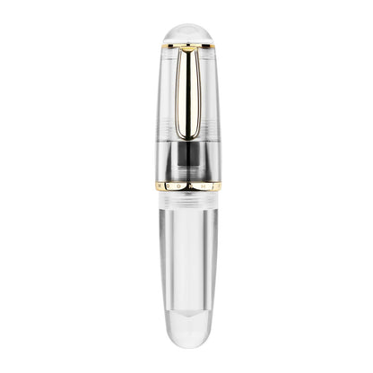 Lanxivi Majohn Q1 Fountain Pen Bent Nib Fude Pen, Little Fat Man Transparent Eyedropper Filling Pocket Pen Large Capacity
