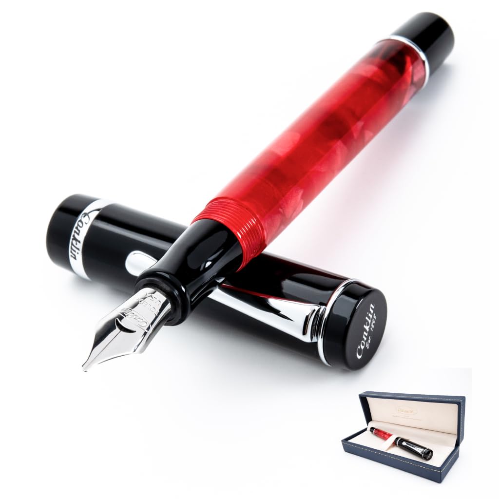Conklin Duragraph Fountain Pen Ice Blue - Fine Nib, Elegant Writing Instrument with Cool Blue Finish