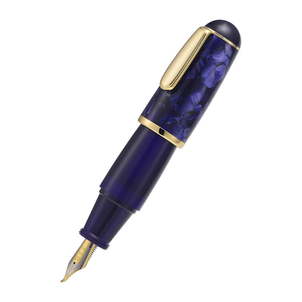 Lanxivi Majohn Q1 Fountain Pen Bent Nib Fude Pen, Little Fat Man Transparent Eyedropper Filling Pocket Pen Large Capacity