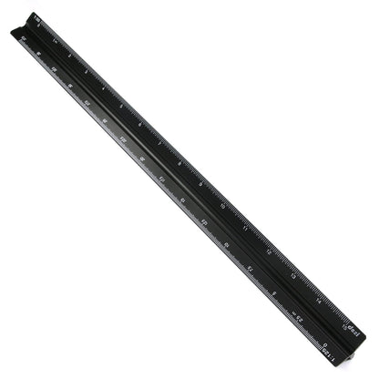 Utoolmart Triangular Ratio Scale Ruler Set,30cm / 11.8-inch Architectural Scale,Aluminum Alloy Ruler, Measuring Tool for Architects, Engineers, Draftsman and Students Silver 1 Pcs