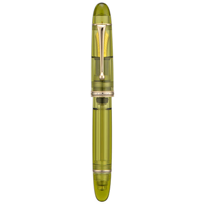 Asvine V800 Fountain Pen – Vacuum Filling System with Large Ink Capacity – Smooth Number 8 Fine Nib with Gift Case and Wrench- Green Acrylic